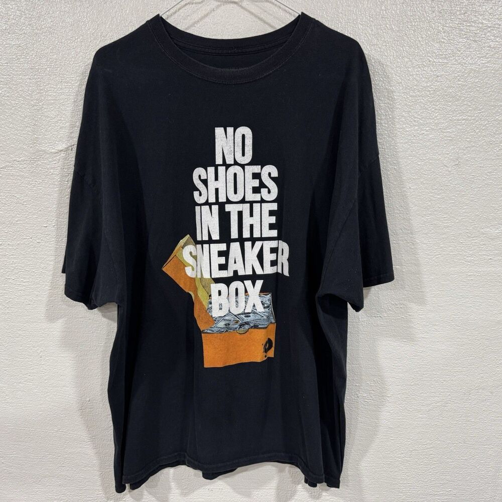 NO SHOES IN SNEAKER BOX Jay Z  Reasonable Doubt Rap T-Shirt Money Cash Tee Black